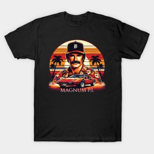 Magnum PI Tribute - Movie Series Magnum Tribute - Higgins - Rick -  Selleck Tribute - Tom Tribute Magnum Series - Miami - Beach T-Shirt